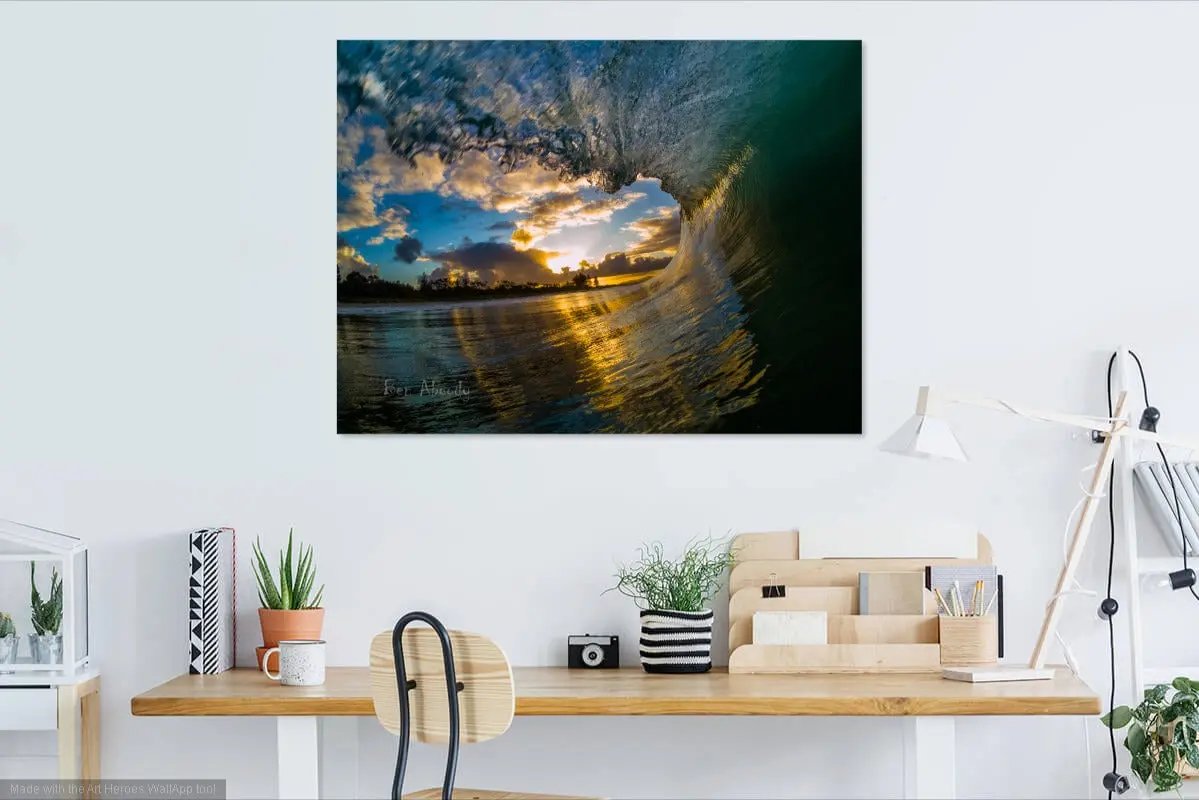 wave photo in home office