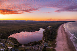 Lake Ainsworth sunset drone photo