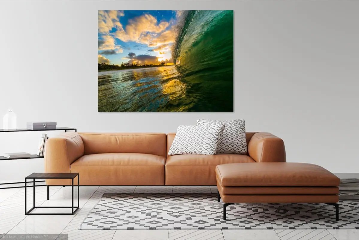 Wave photo in styled Livingroom
