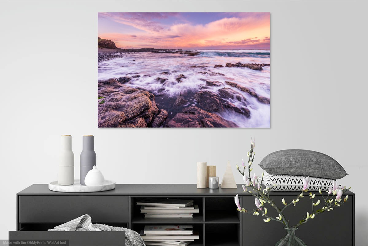 Boulders Storm Sunset wall image