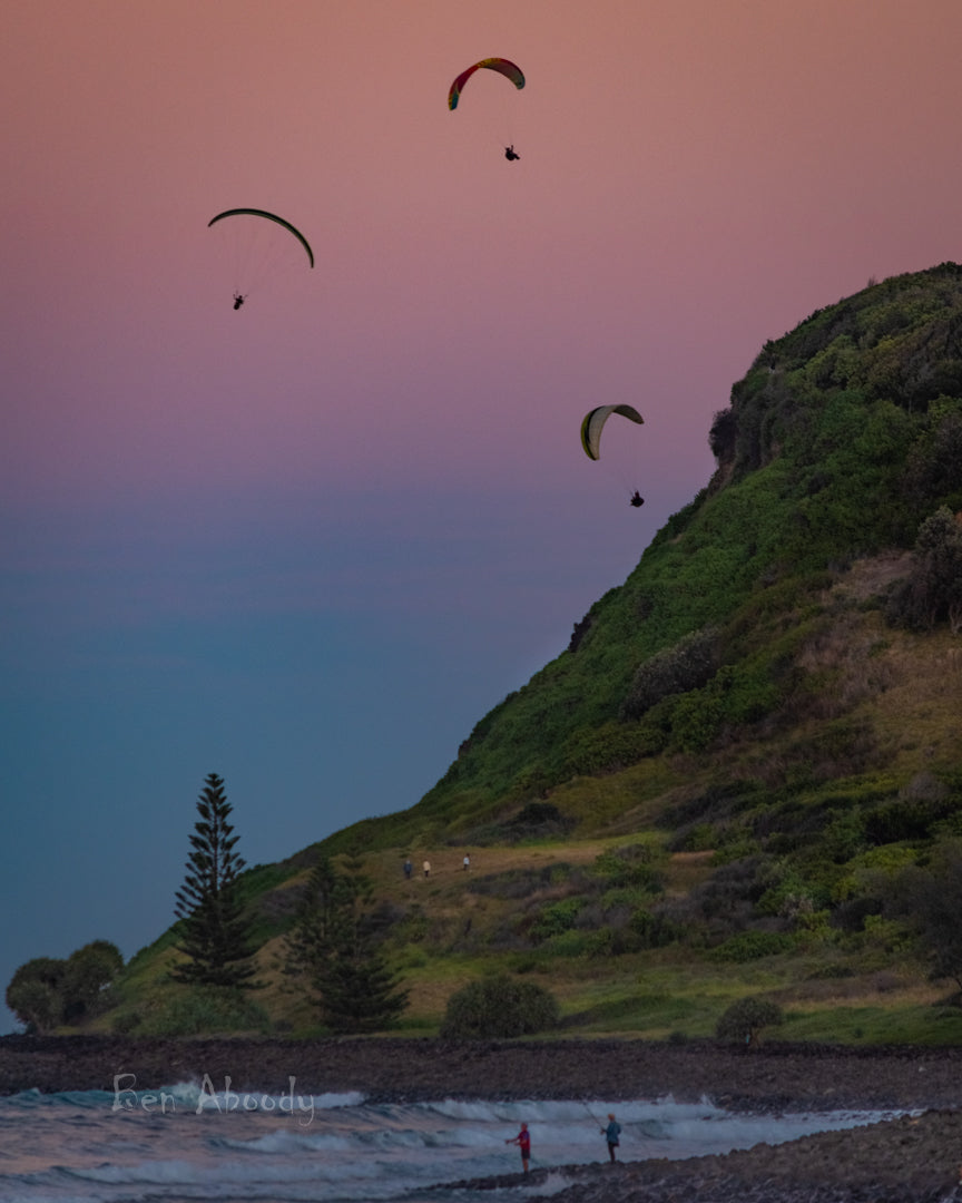 Paragliders Lennox Point - Ben Aboody Photography